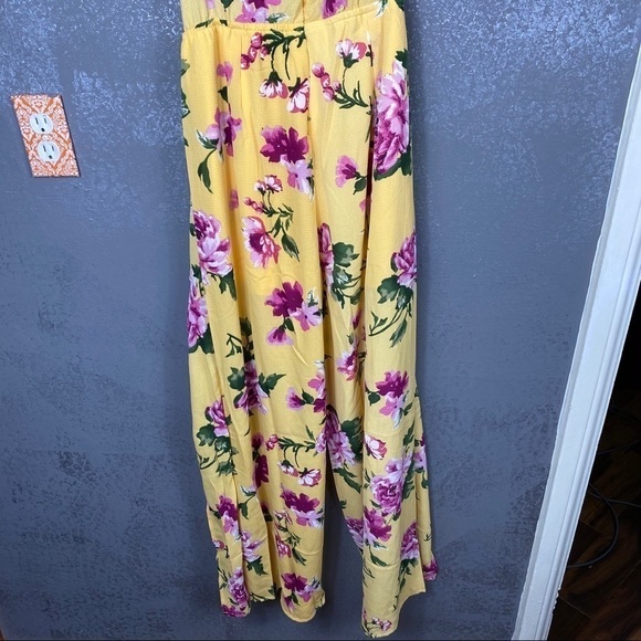 Favlux yellow floral jumpsuit sleeveless v-neck - Picture 10 of 12